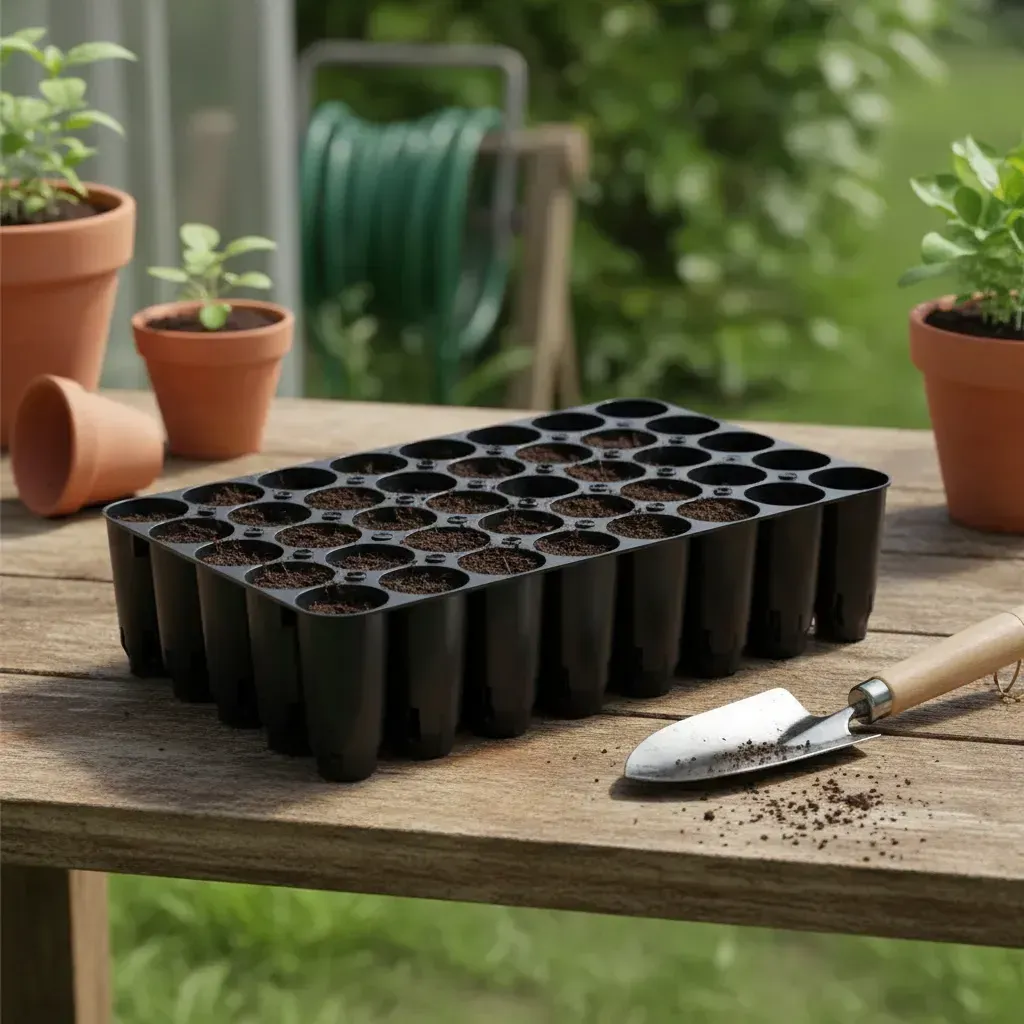 Germinadora 40 celdas de 90cc, plástico reforzado kit x 2 unidades