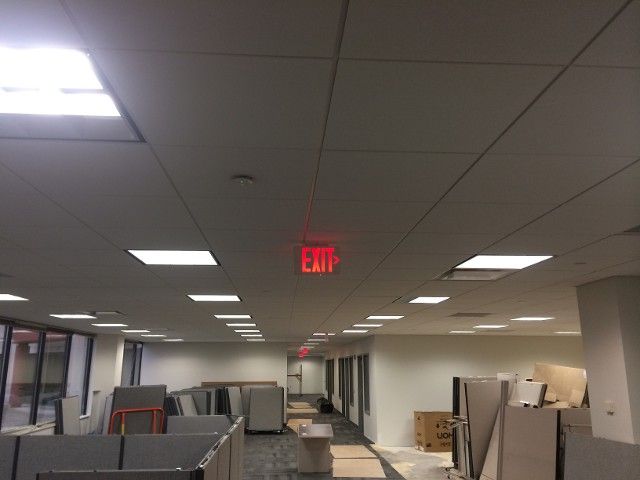Office ceiling with red 