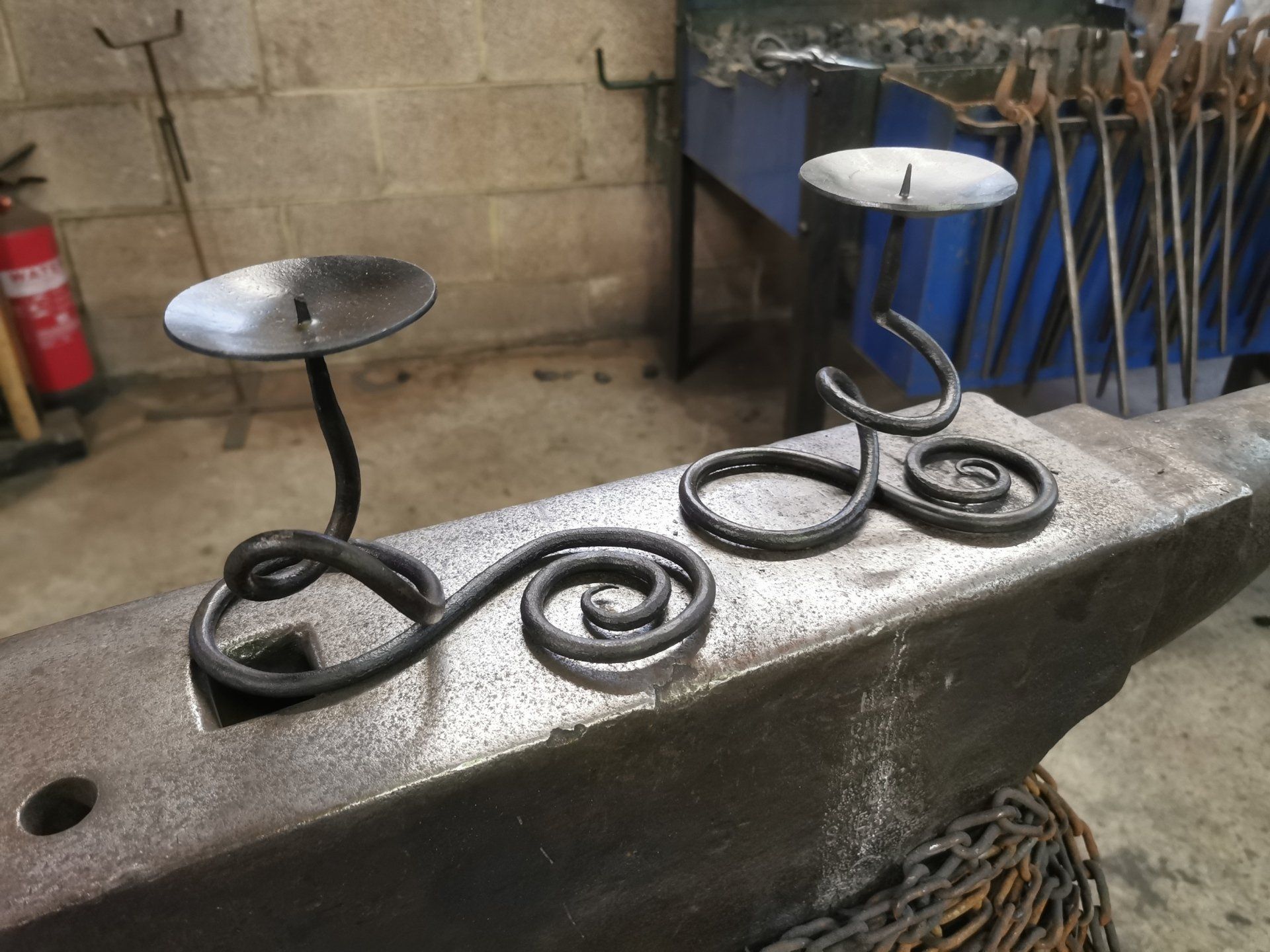candlestick holders forged