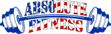 Absolute Fitness logo with blue barbell and red-and-blue text on white background