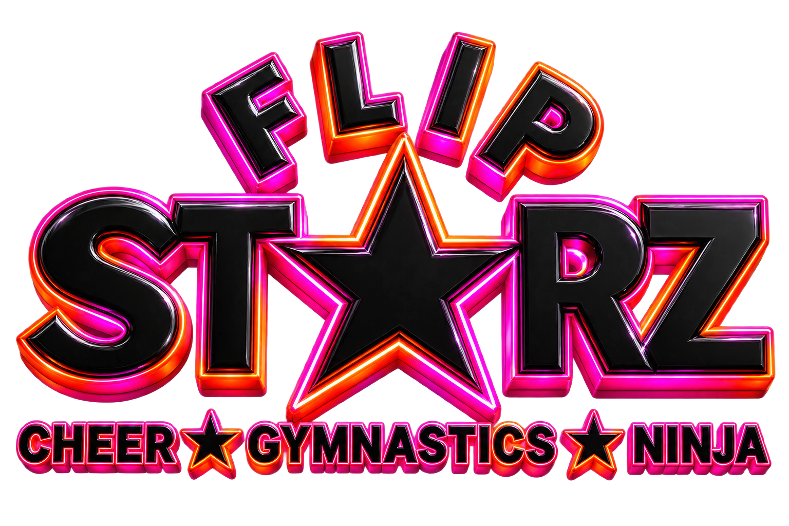 A logo for american stars gym with a red , white and blue star
