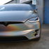 A tesla model x with vinyl wrap in LA