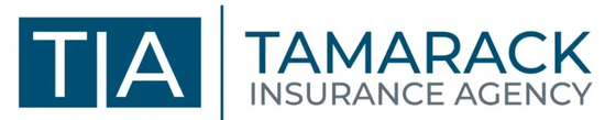 Tamarack Insurance Agency logo with blue “TIA” and teal company name on a white background