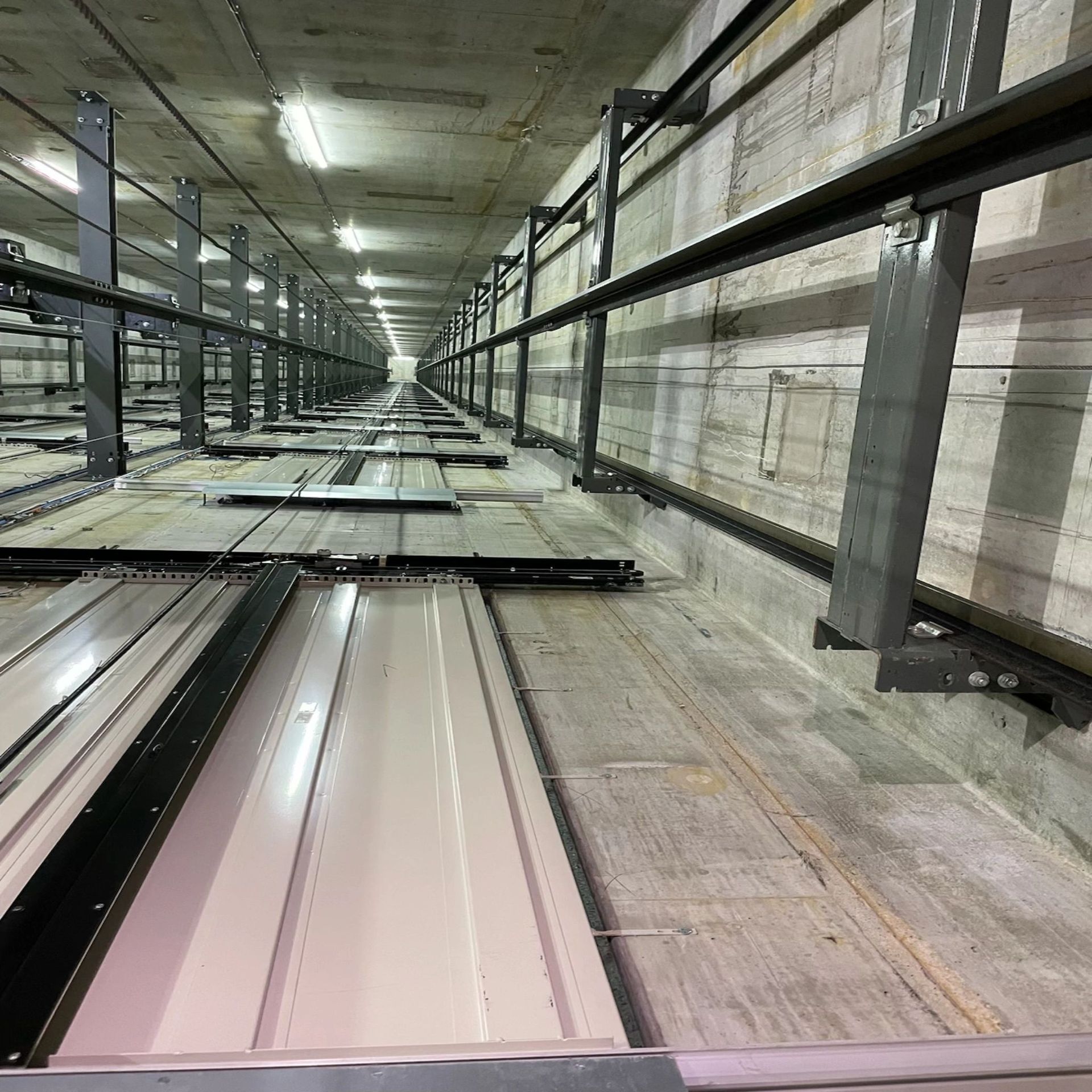 An elevator shaft