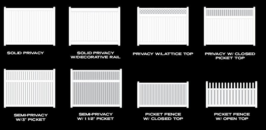 VINYL FENCE STYLES elgin il