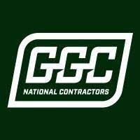 GGC National Contractors logo in white on a dark green background