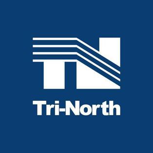 Tri-North logo in white on a dark blue background