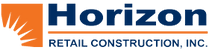 Horizon Retail Construction, Inc. logo in orange and blue with stylized sunburst icon