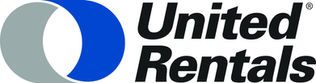 United Rentals logo with blue and gray circular icon and black text