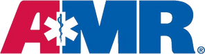AMR logo in red and blue with a medical star symbol in the A