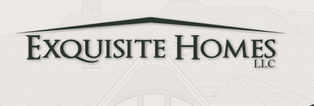 Exquisite Homes LLC logo with dark text over a pale gray background and roofline graphic