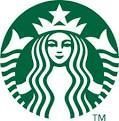 Starbucks green mermaid logo with white circular border and crown-style stars