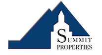 Summit Properties logo with blue roofline and white building silhouette