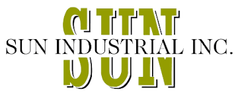 SUN INDUSTRIAL INC. logo with large green and gold SUN letters on a white background