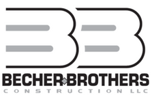 Becher Brothers Construction LLC logo with stylized gray “BB” lettering and black company name text