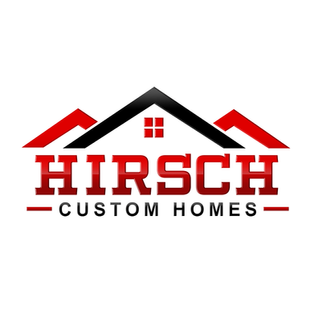 HIRSCH Custom Homes logo with red and black roofline icon and bold text
