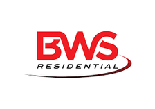 BWS Residential logo in red with a swooping oval underline on a white background