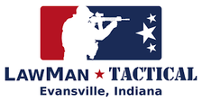 LawMan Tactical logo with rifle silhouette and stars, Evansville, Indiana