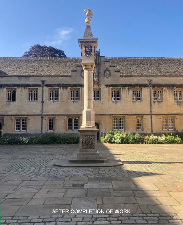 Corpus Christi College Oxford - Quad - After completion of work to install ducting