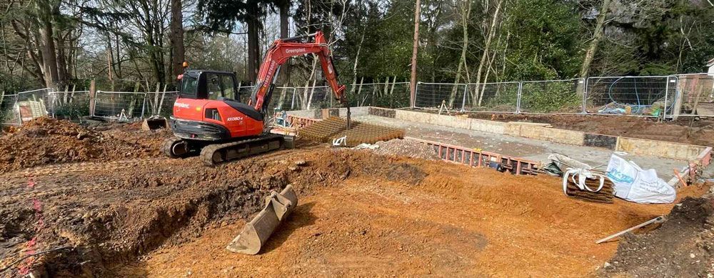 Excavation of site at Youlbury, for installation installation of concrete slab