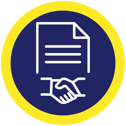 Contract with shaking hands