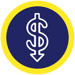 Dollar sign pointing down