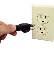 Power cord being unplugged