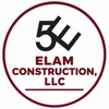 Maroon logo for ELAM CONSTRUCTION, LLC inside a circular border with a stylized black &ldquo;5&rdquo; mark