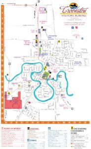 Venetian Resort map with blue route lines, landmarks, and a schedule legend at bottom
