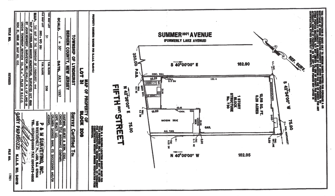 A black and white drawing of fifth street