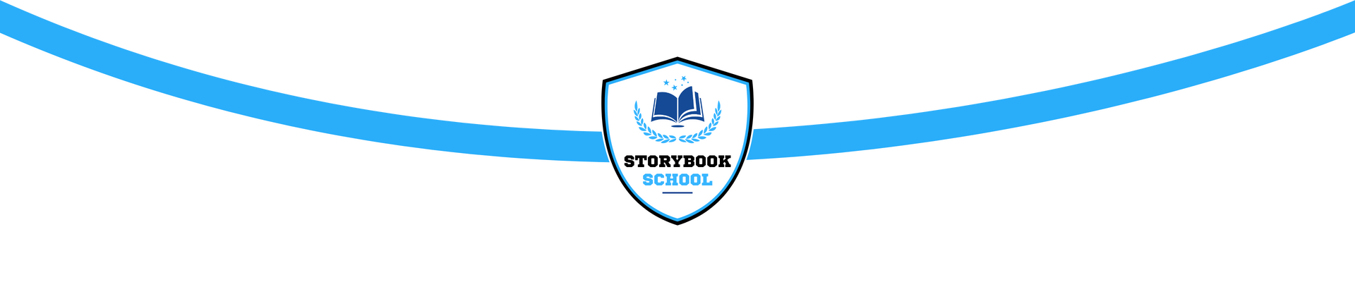 A blue and white ribbon with a shield on it.