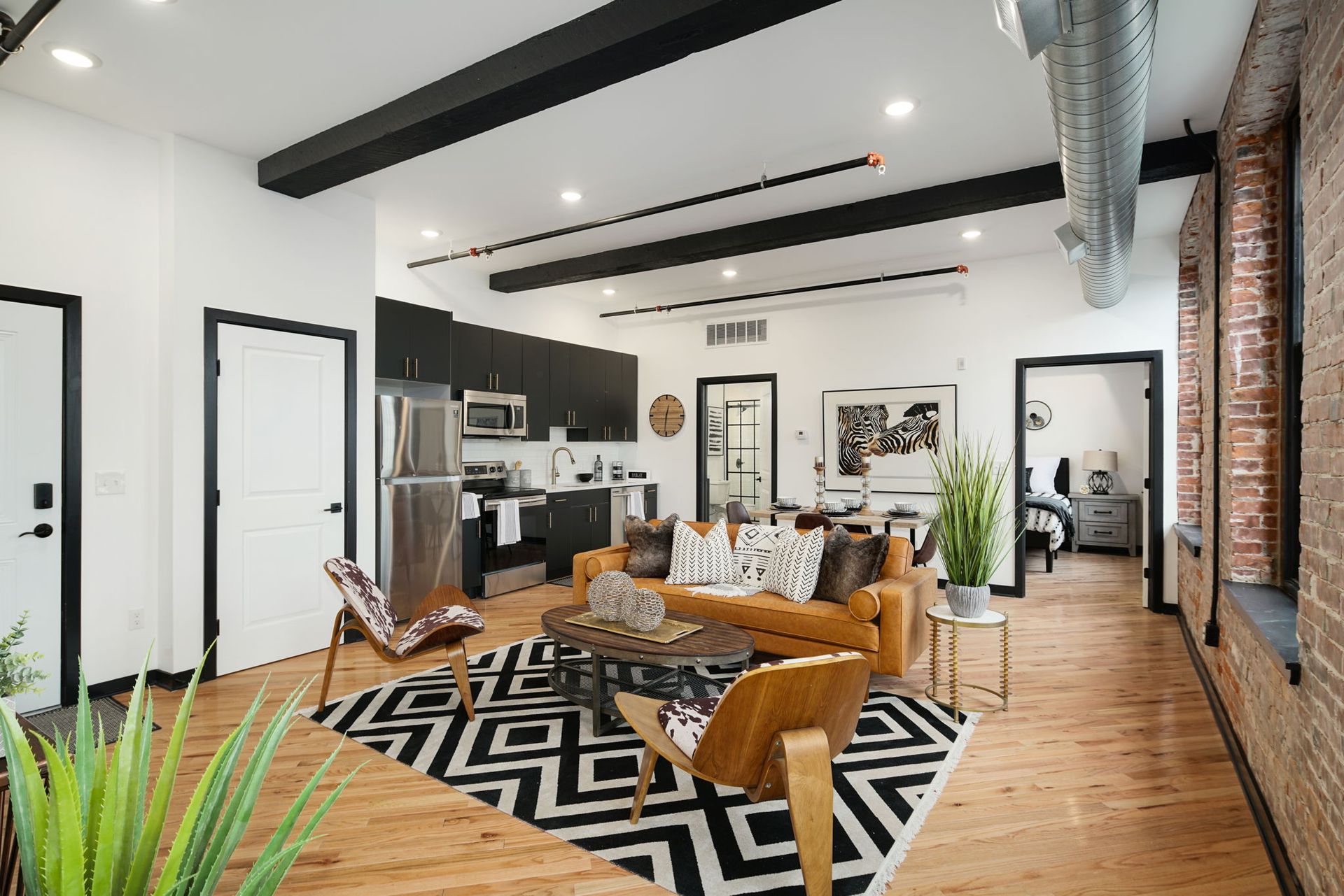 Interior Photo of Walnut Mills Lofts Furnished Living Room