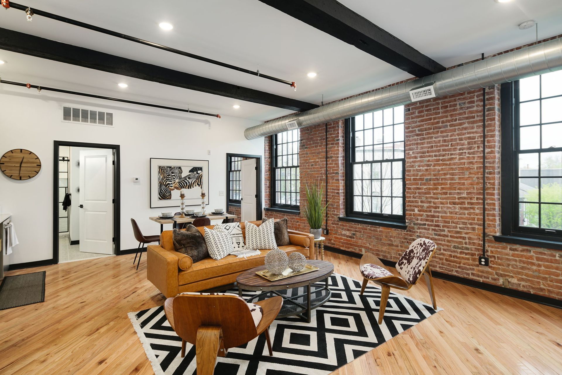 Interior Photo of Walnut Mills Lofts Furnished Living Room