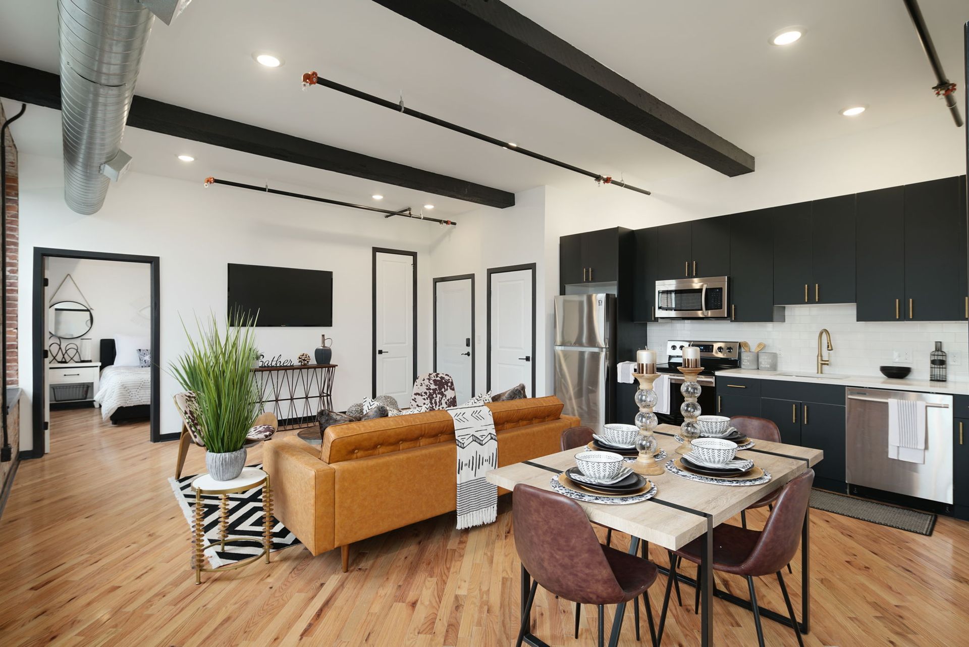 Interior Photo of Walnut Mills Lofts Furnished Living Room