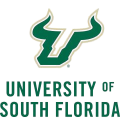 University of South Florida green bull logo with university name in green text