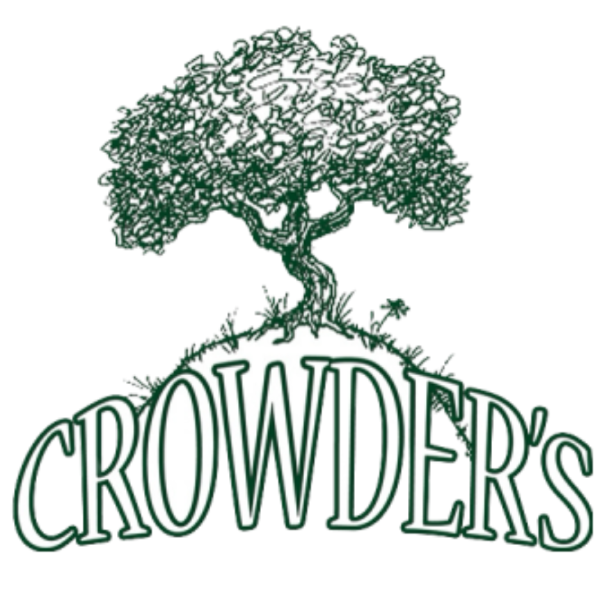 A logo for crowder 's with a tree in the middle