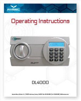A operating instructions for a safe with a keypad.