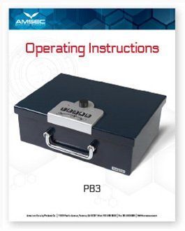 A blue box with a handle and the words `` operating instructions '' on it.