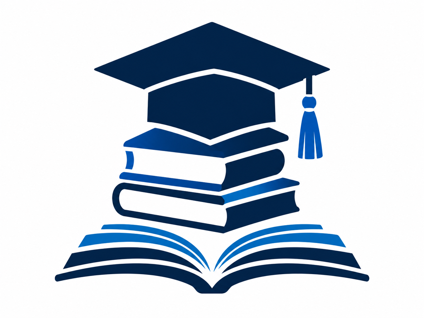Graduation cap and books representing college-prep academics