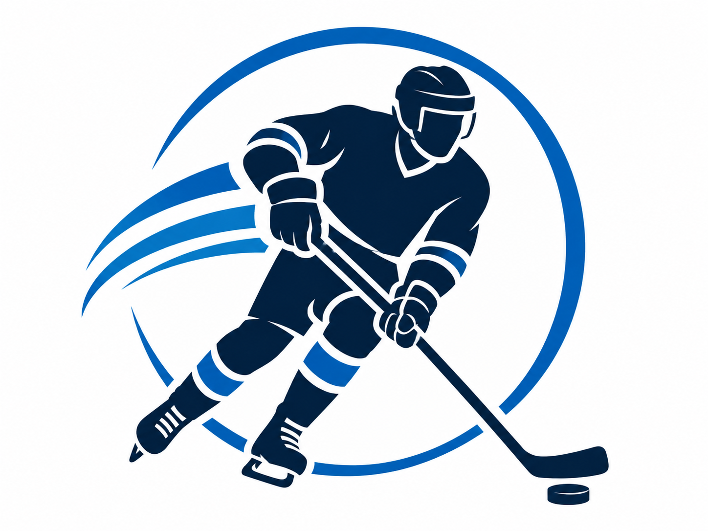 Hockey player training and developing skills on the ice