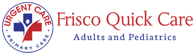 Frisco Quick Care logo with red cross emblem and “Adults and Pediatrics” text