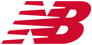 A red new balance logo on a white background
