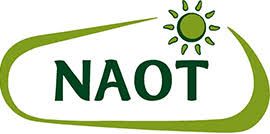 A green logo with the word naot and a sun on it.
