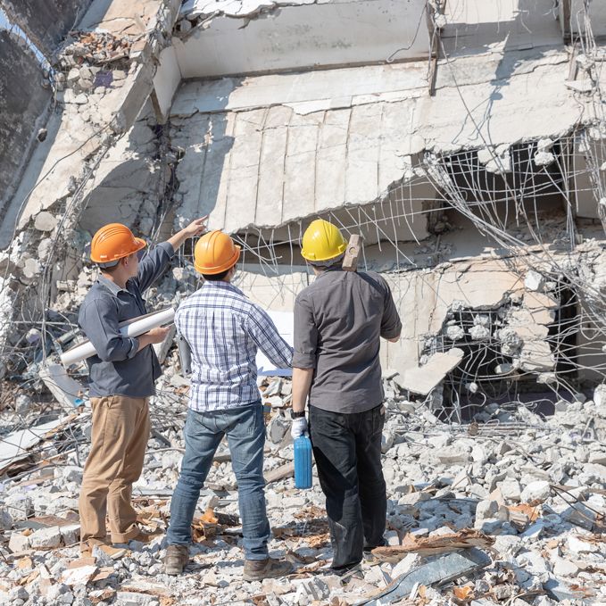 An image depicting a building demolition in Phoenix, AZ