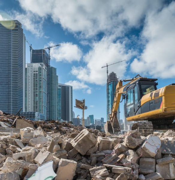 An image depicting a building demolition in Phoenix, AZ