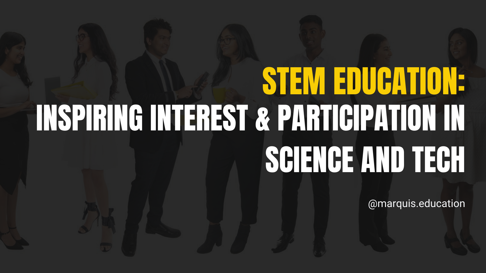 STEM Education: inspiring interest and participation in science and tech over silhouetted people