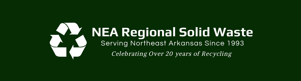 Logo for NEA Regional Solid Waste featuring a recycling symbol and the text "Serving Northeast Arkansas Since 1993."