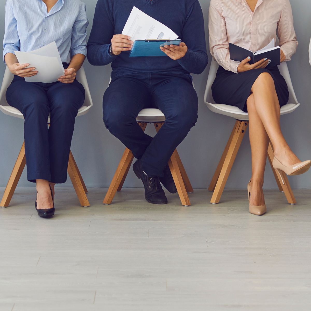 3 job candidates waiting for an interview