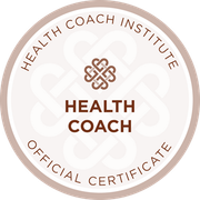 Circular Health Coach Institute official certificate logo in beige and brown with central emblem and text
