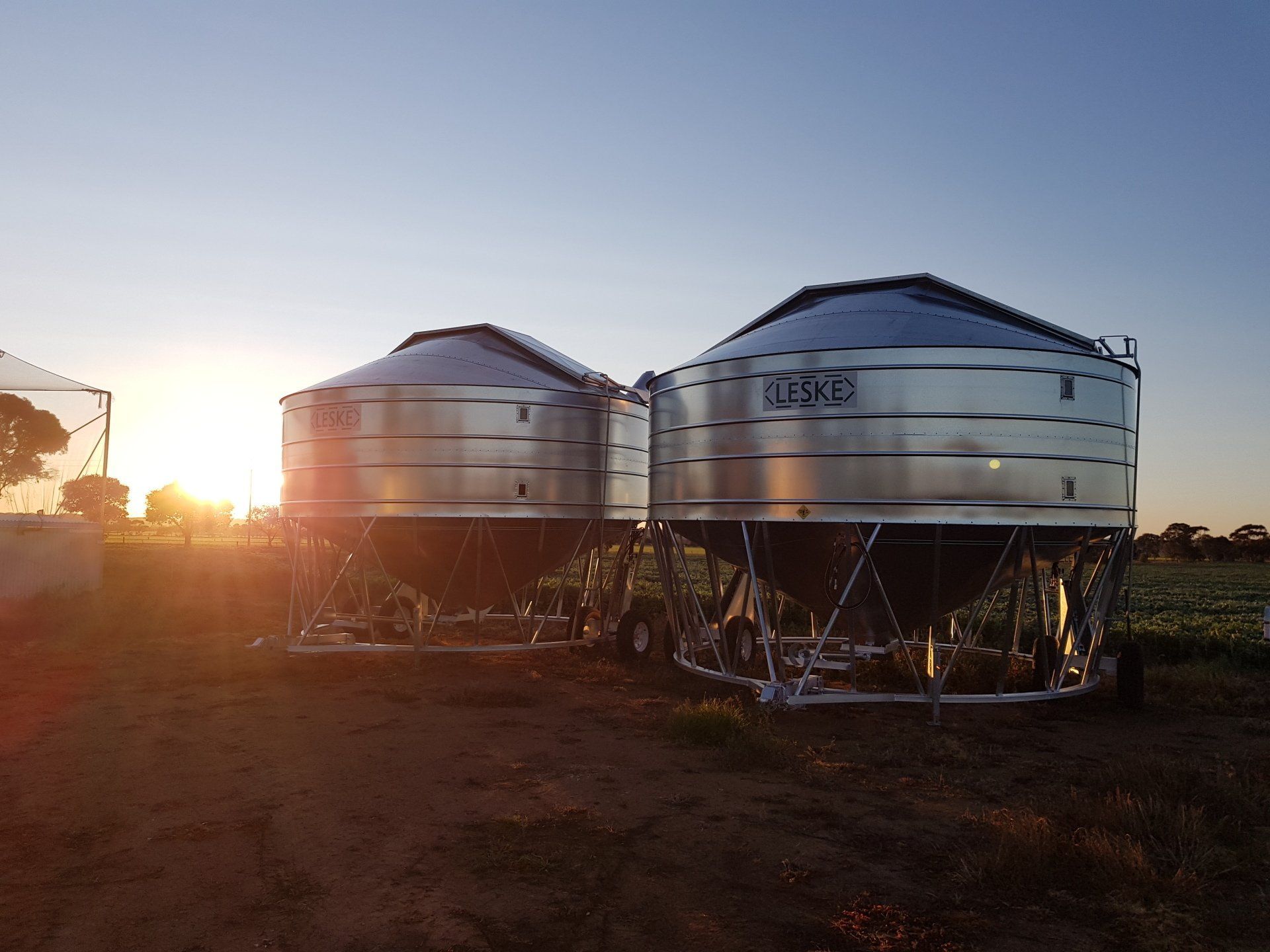 Two Portable Field Bins - Shea-Oak Log, SA - Leske Engineering